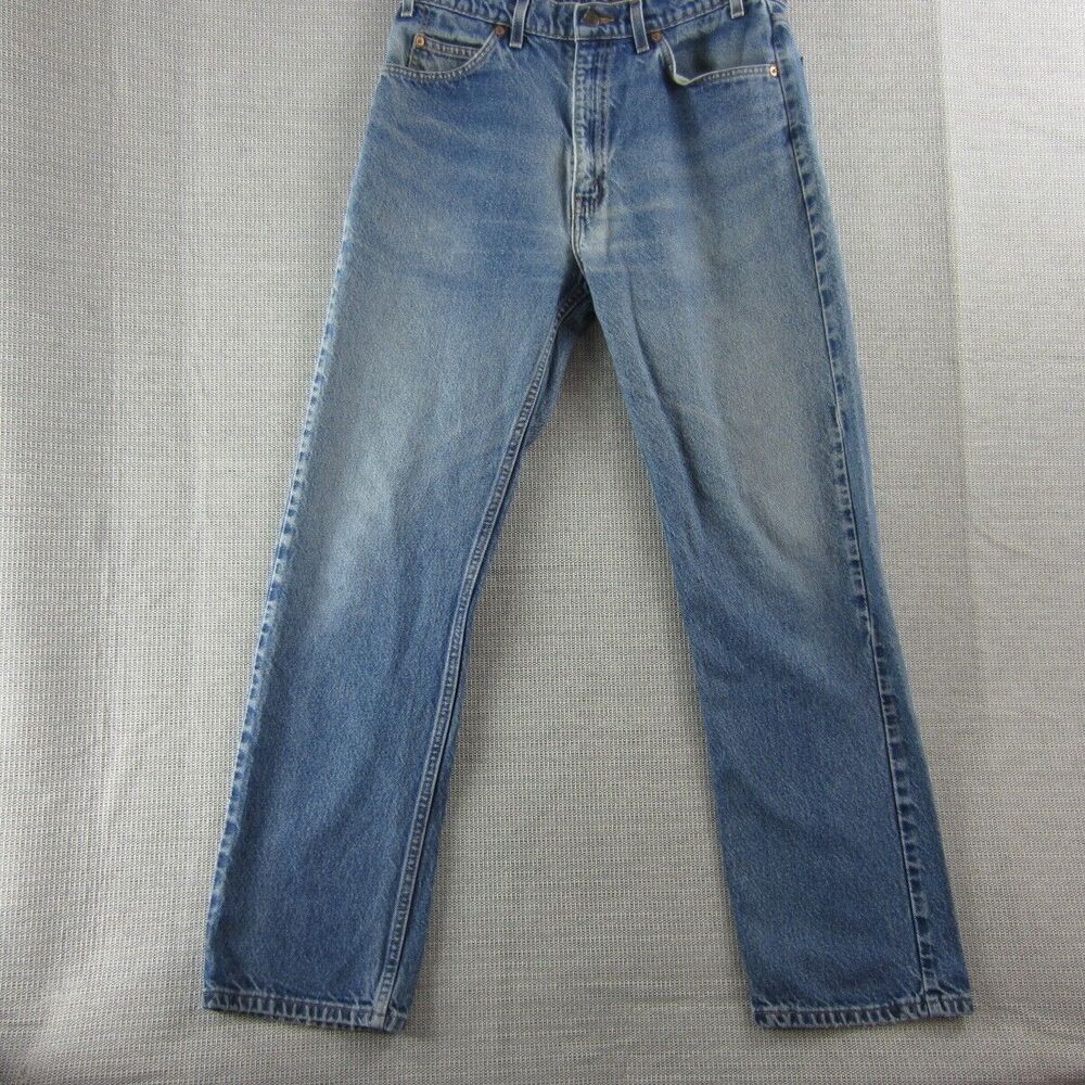 Levis 505 Jean 90s Men 34x32 Blue Regular Fit Straight Leg Orange Tab Denim